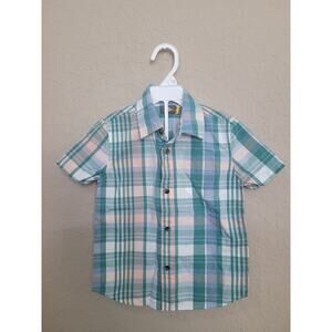 Rumi + Ryder Toddler Button down Short sleeve plaid shirt 3T
